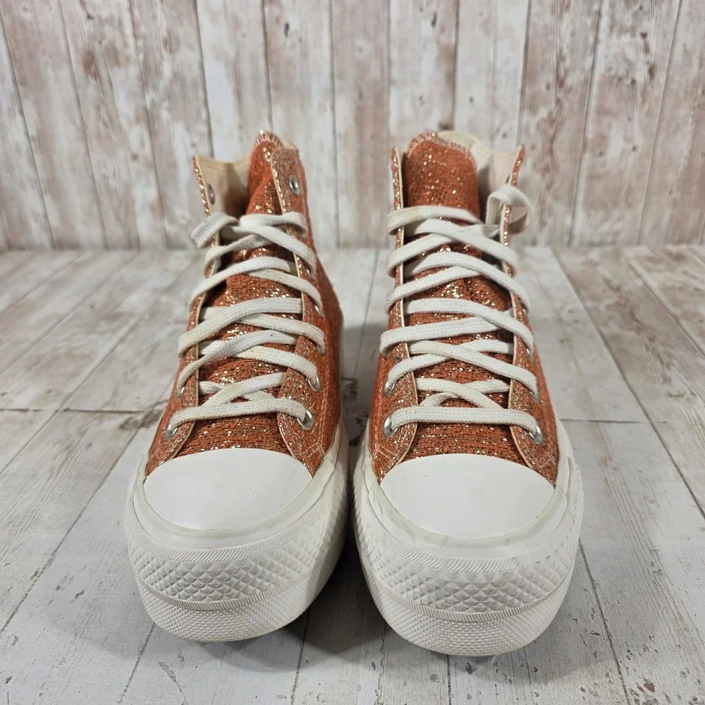 Converse Chuck Taylor All Star Move Rose Gold Glitter Platform Sneaker 570984C 7
